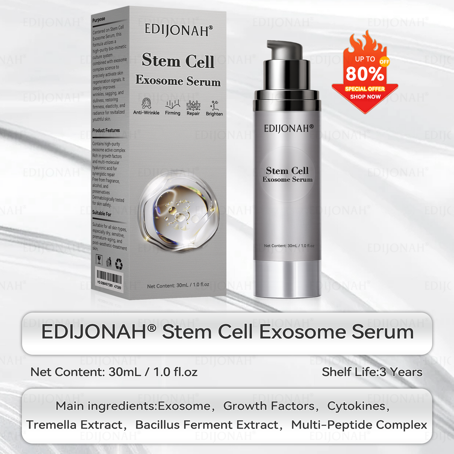🎯🎯𝐸𝐷𝐼𝐽𝑂𝑁𝐴𝐻® 𝑆𝑡𝑒𝑚 𝐶𝑒𝑙𝑙 𝐸𝑥𝑜𝑠𝑜𝑚𝑒 𝑆𝑒𝑟𝑢𝑚  🐬🐬（ Anti-aging, reduces wrinkles, improves firmness, enhances radiance, provides deep hydration）