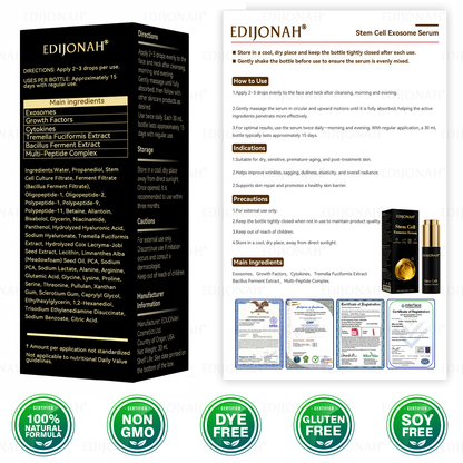 🌿𝐸𝐷𝐼𝐽𝑂𝑁𝐴𝐻® 𝑆𝑡𝑒𝑚 𝐶𝑒𝑙𝑙 𝐸𝑥𝑜𝑠𝑜𝑚𝑒 𝑆𝑒𝑟𝑢𝑚 -（ Anti-aging, reduces wrinkles, improves firmness, enhances radiance, provides deep hydration）英国  外泌体抗皱 定稿（副本）